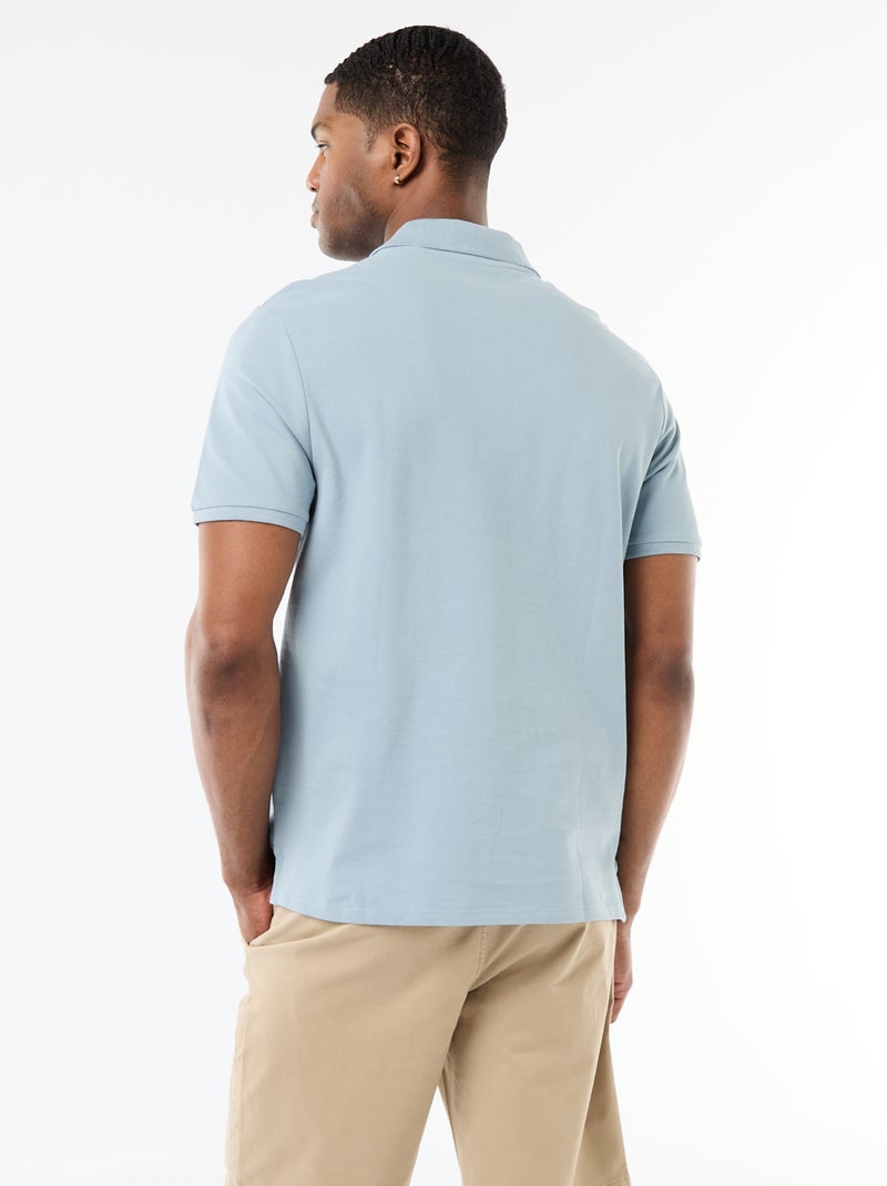 Polo de piqué de algodón Azul - Kiabi