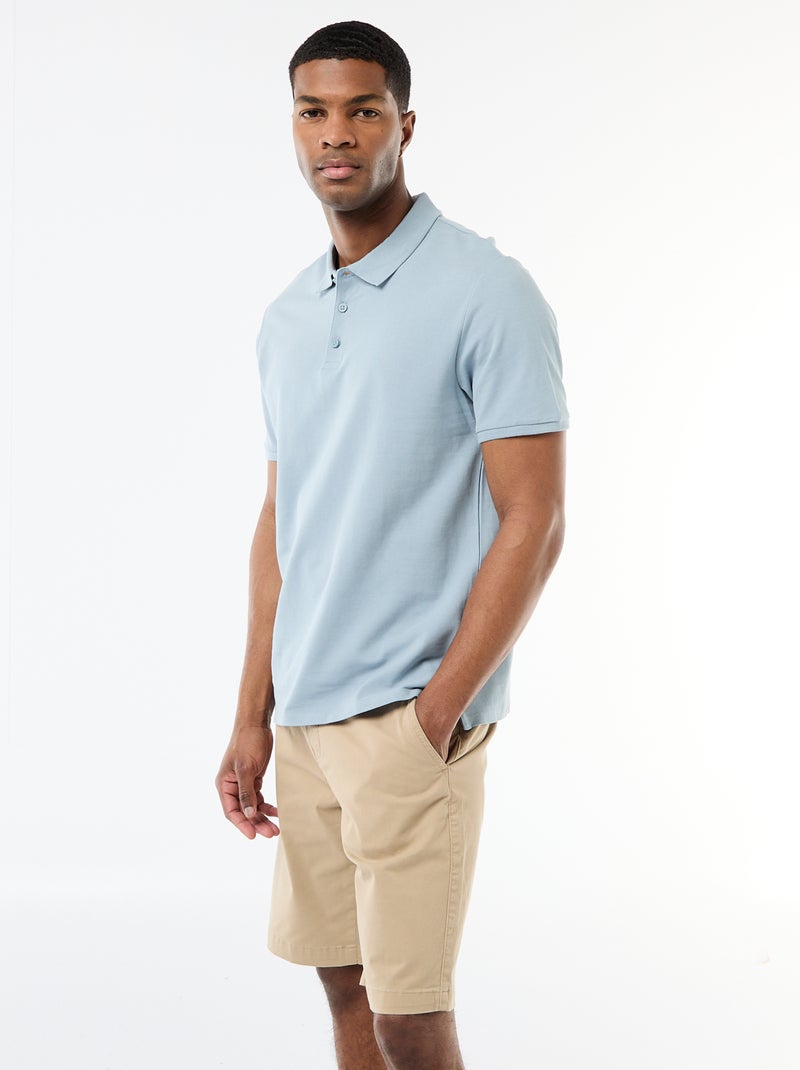 Polo de piqué de algodón Azul - Kiabi