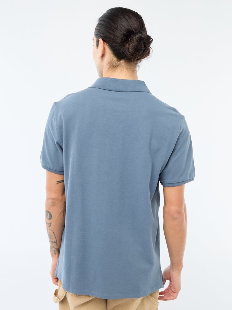 Polo de piqué de algodón Azul - Kiabi