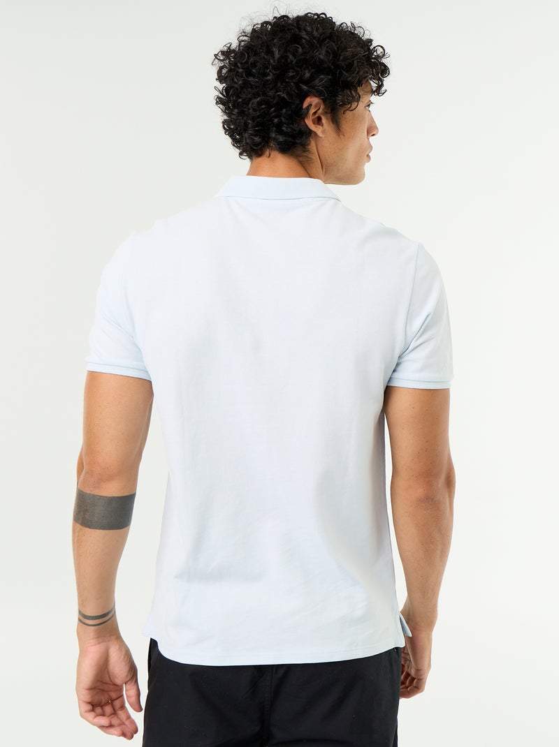 Polo de piqué de algodón Azul - Kiabi