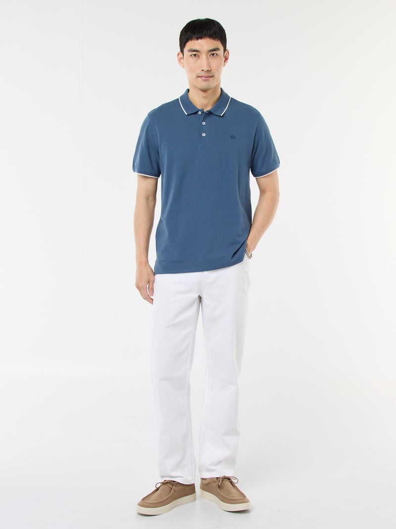 Polo de piqué de algodón Azul - Kiabi