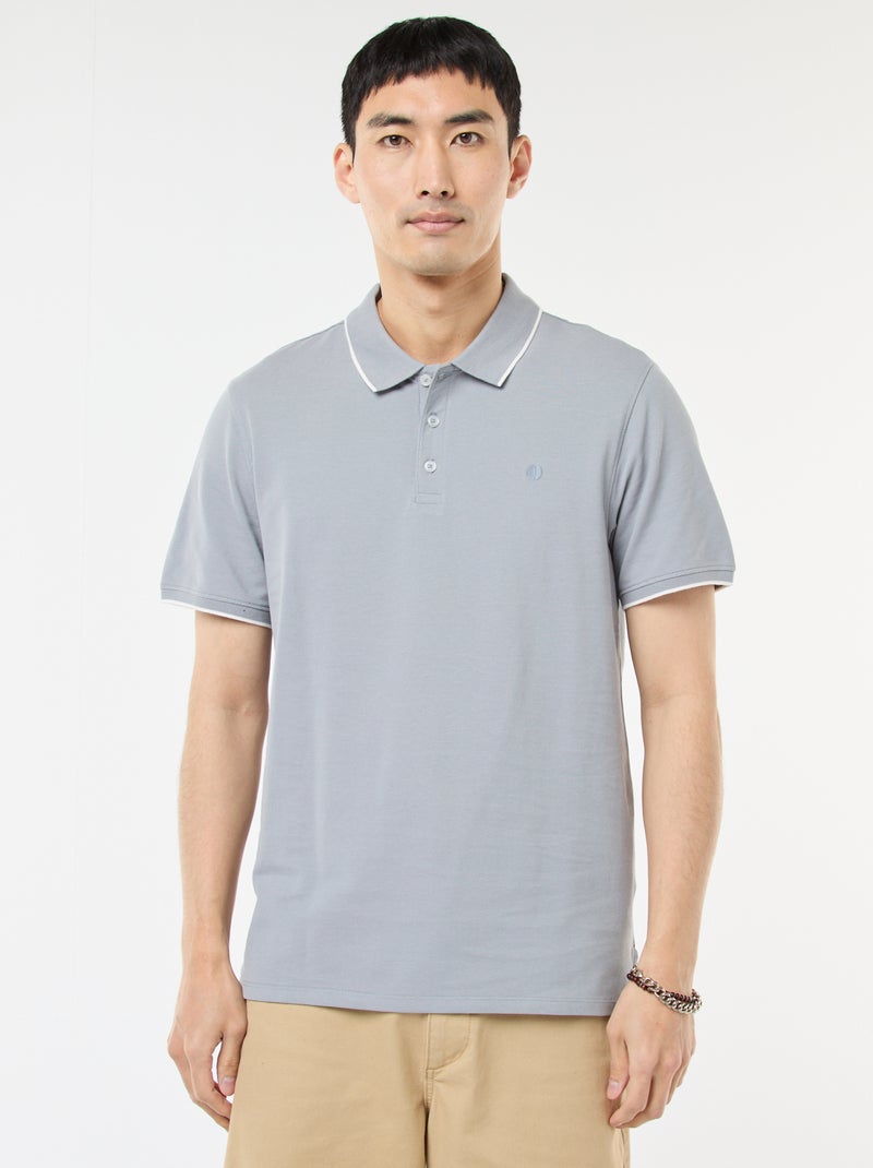 Polo de piqué de algodón Azul - Kiabi