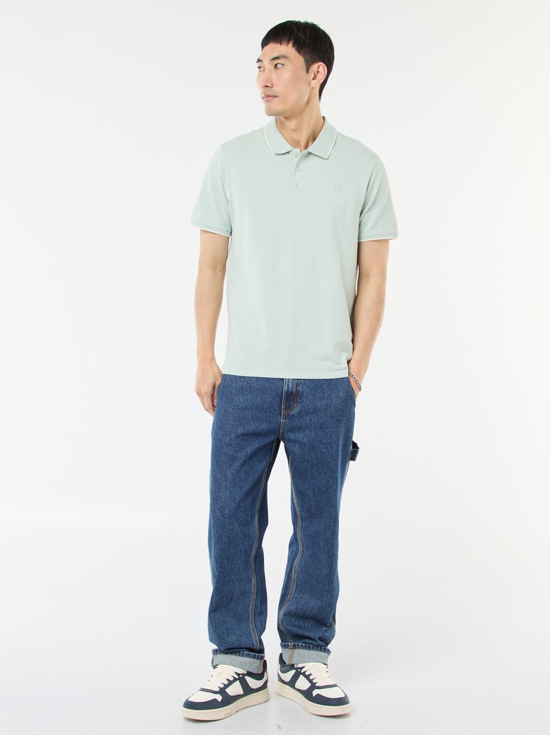 Polo de piqué de algodón Azul - Kiabi