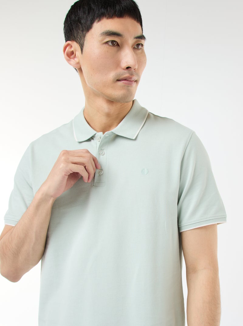Polo de piqué de algodón Azul - Kiabi