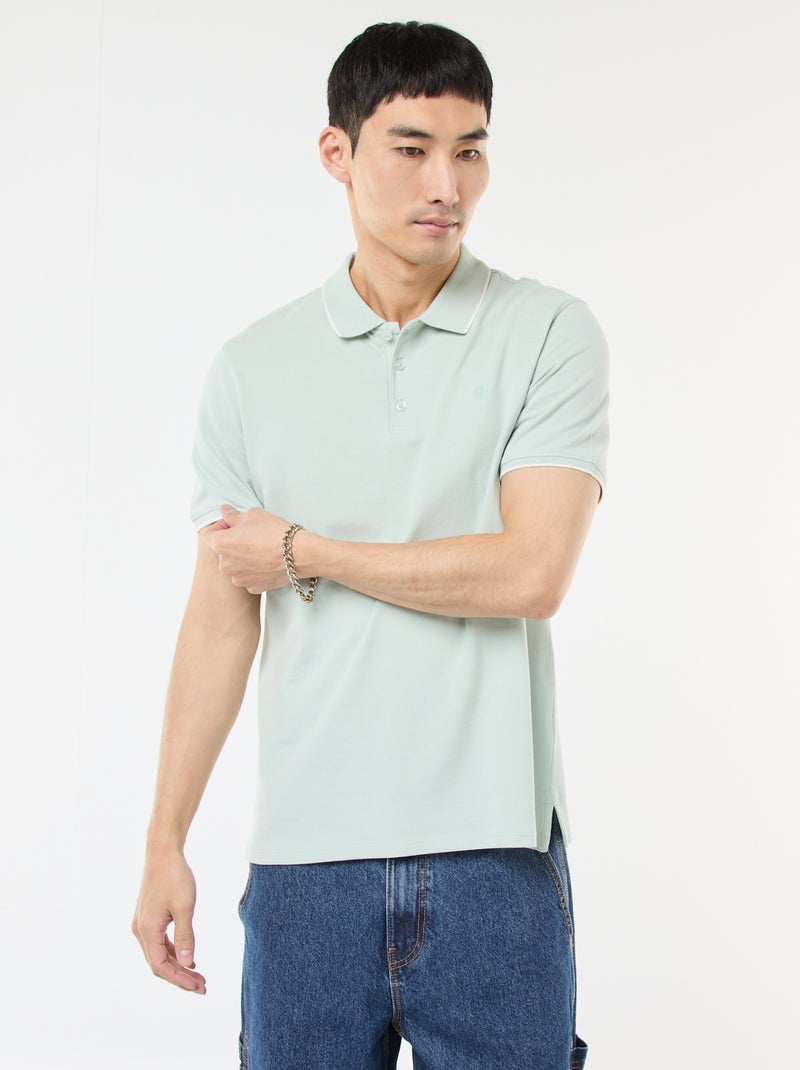 Polo de piqué de algodón Azul - Kiabi