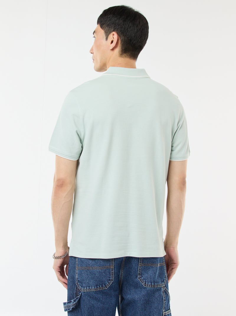 Polo de piqué de algodón Azul - Kiabi