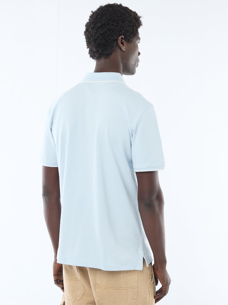 Polo de piqué de algodón Azul - Kiabi