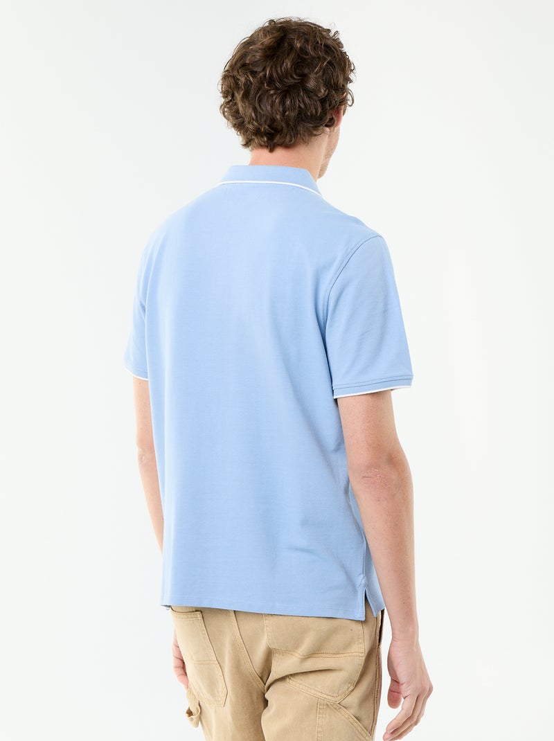 Polo de piqué de algodón Azul - Kiabi