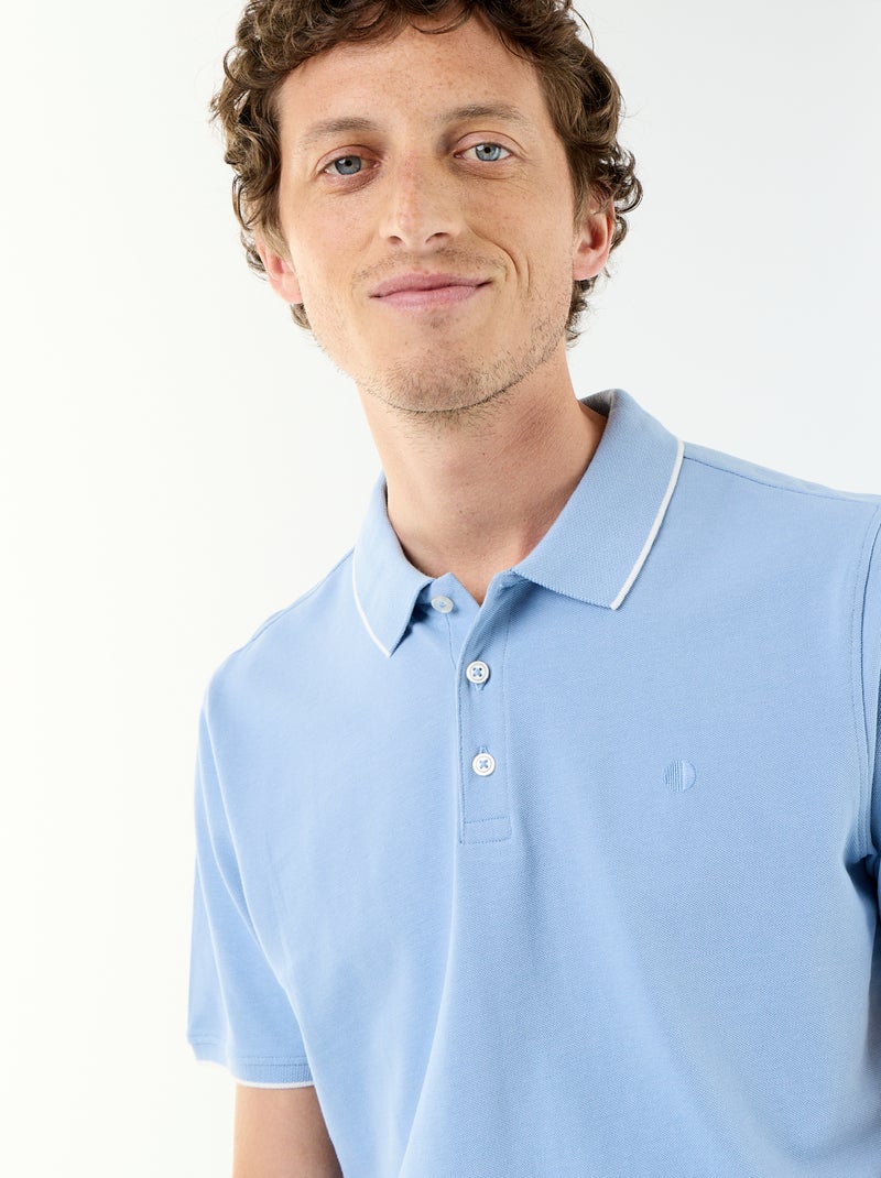 Polo de piqué de algodón Azul - Kiabi