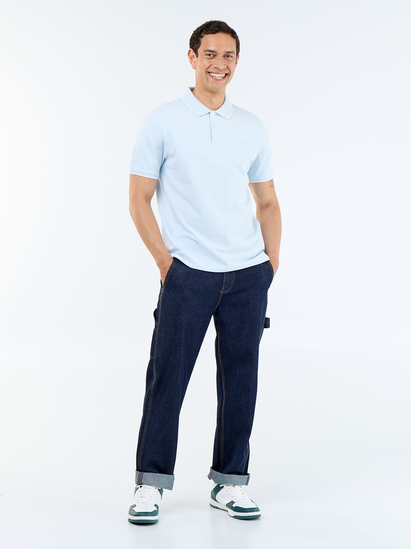 Polo de piqué de algodón Azul - Kiabi