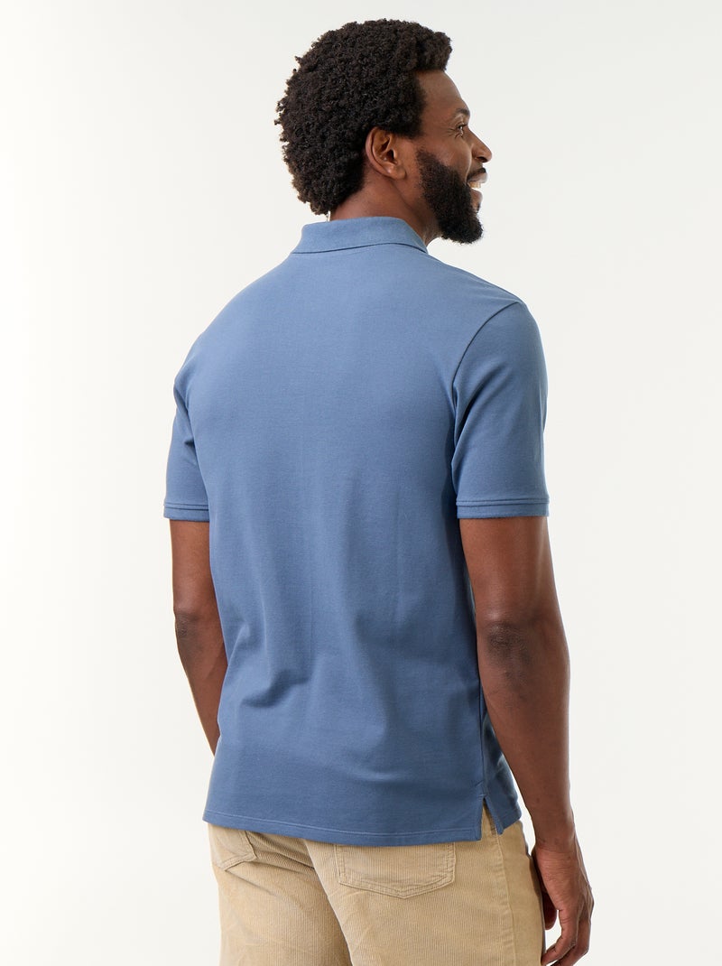 Polo de piqué de algodón Azul - Kiabi