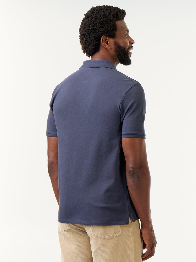 Polo de piqué de algodón Azul - Kiabi