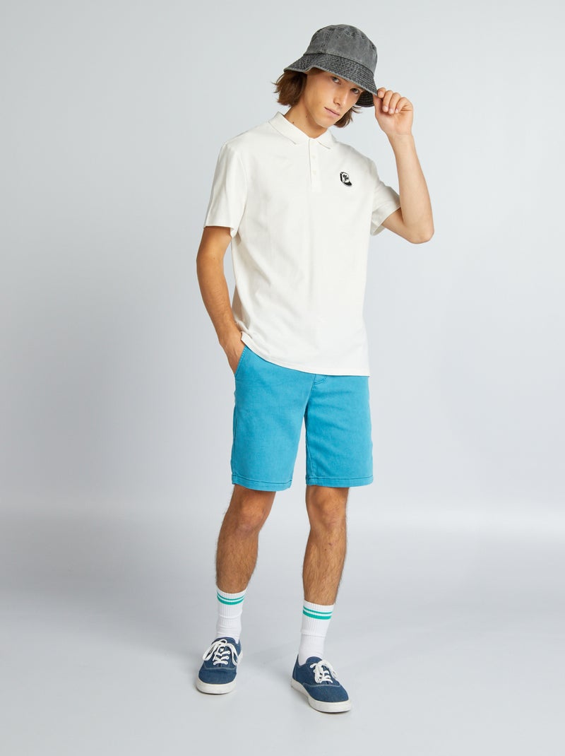 Polo de piqué de algodón BLANCO - Kiabi