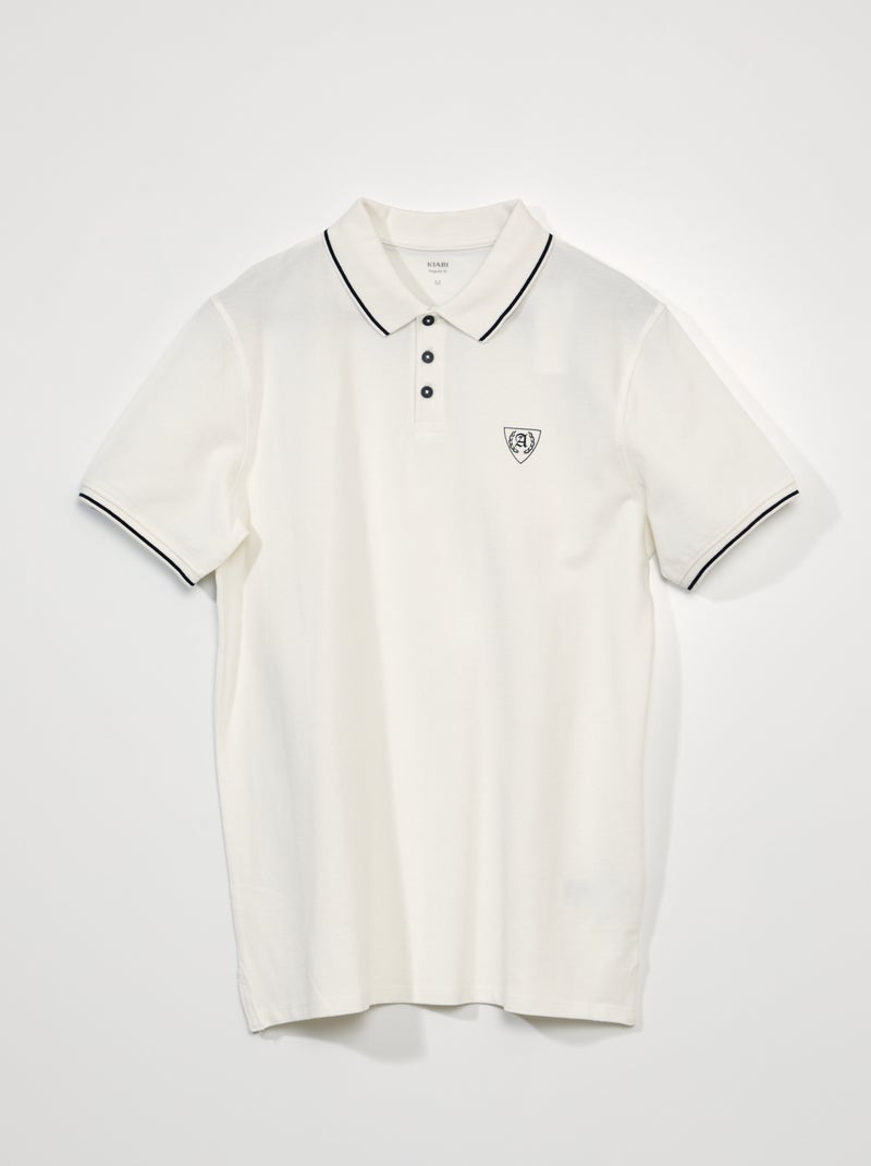 Polo de piqué de algodón BLANCO - Kiabi