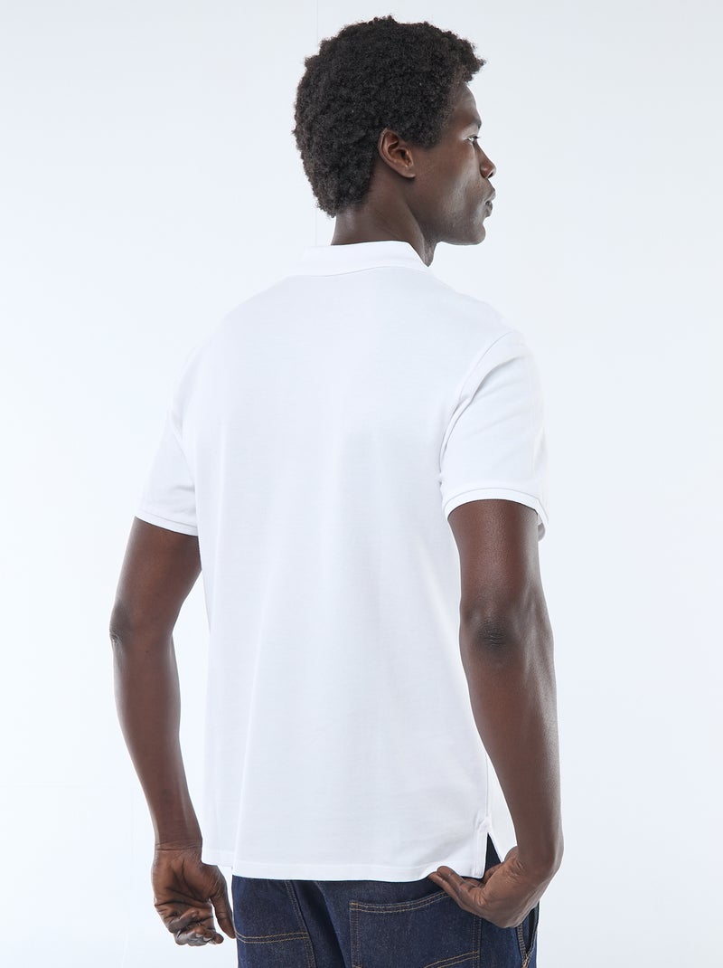 Polo de piqué de algodón blanco - Kiabi