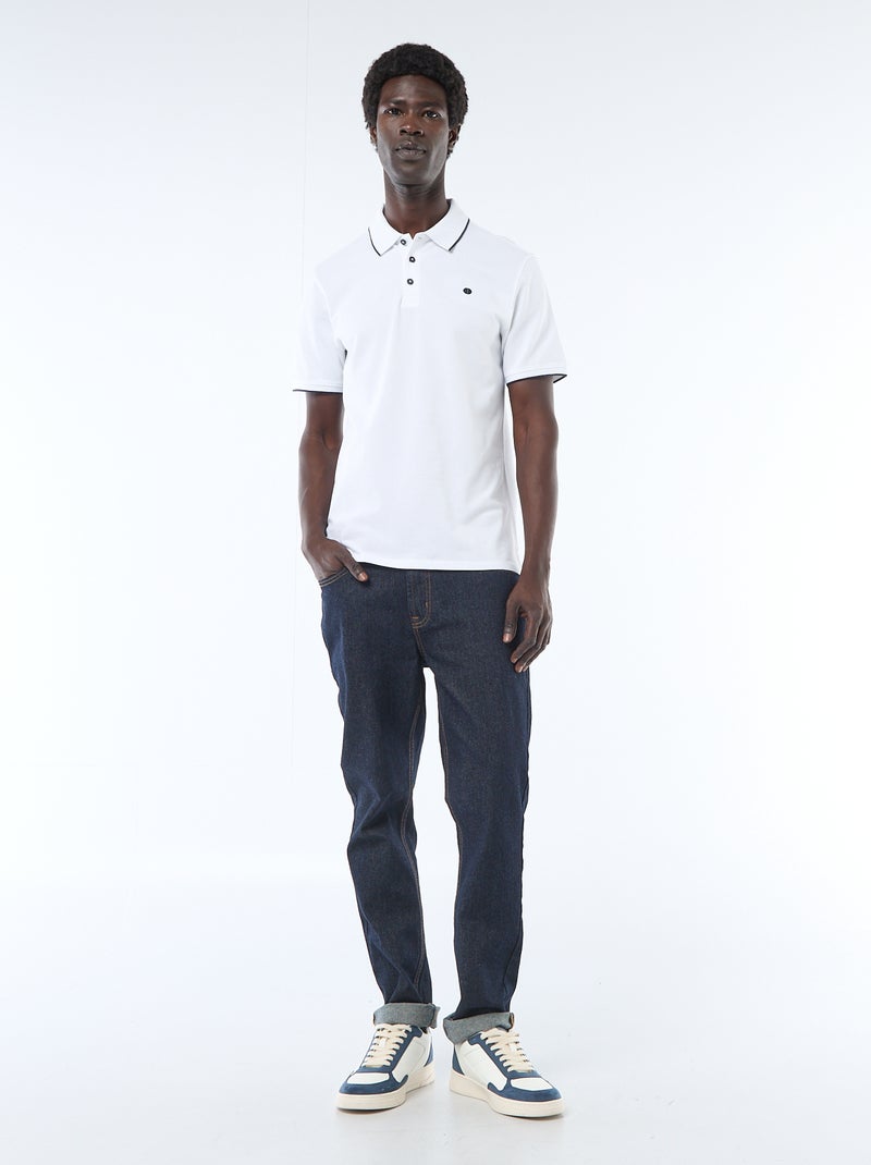 Polo de piqué de algodón Blanco - Kiabi