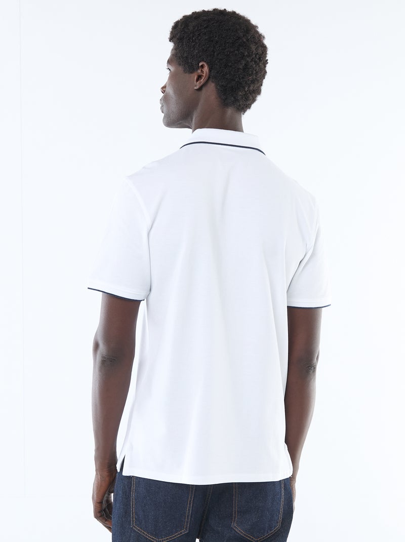 Polo de piqué de algodón Blanco - Kiabi