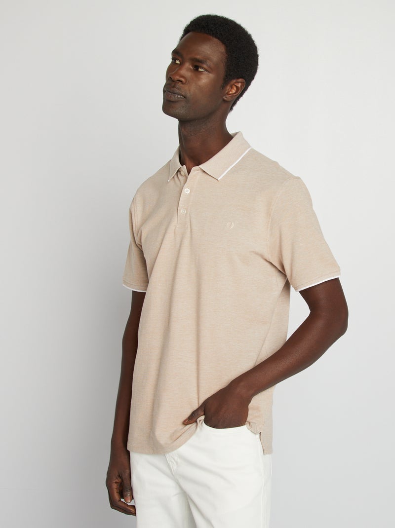 Polo de piqué de algodón BLANCO - Kiabi