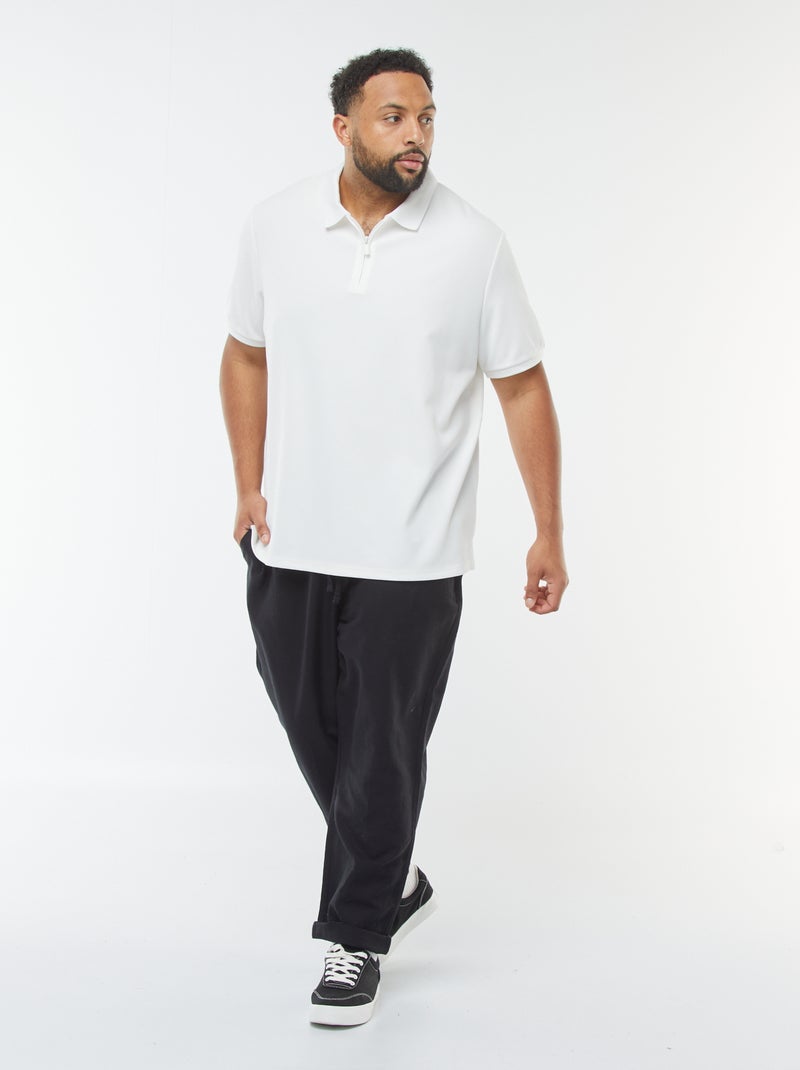 Polo de piqué de algodón Blanco - Kiabi