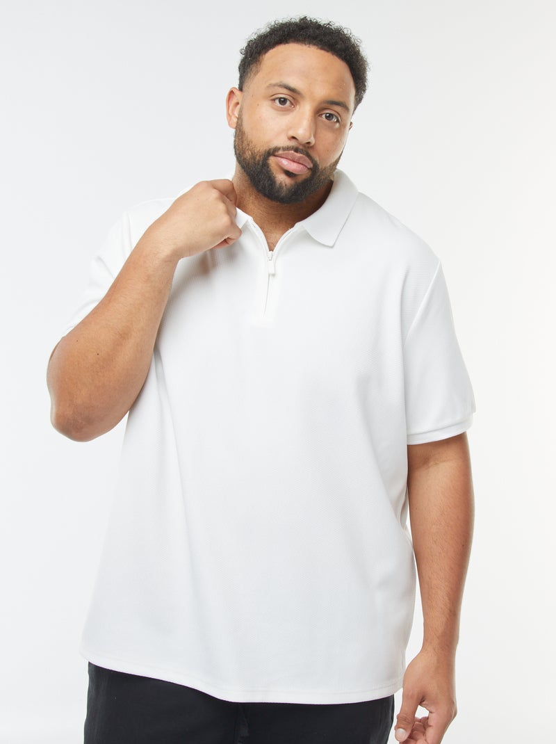 Polo de piqué de algodón Blanco - Kiabi