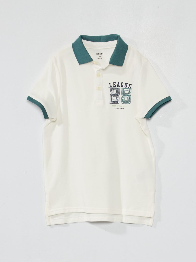 Polo de piqué de algodón BLANCO - Kiabi