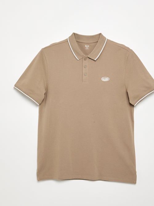 Polo de piqué de algodón con bordado en el pecho - Kiabi
