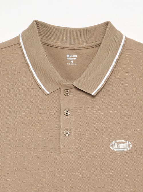Polo de piqué de algodón con bordado en el pecho - Kiabi