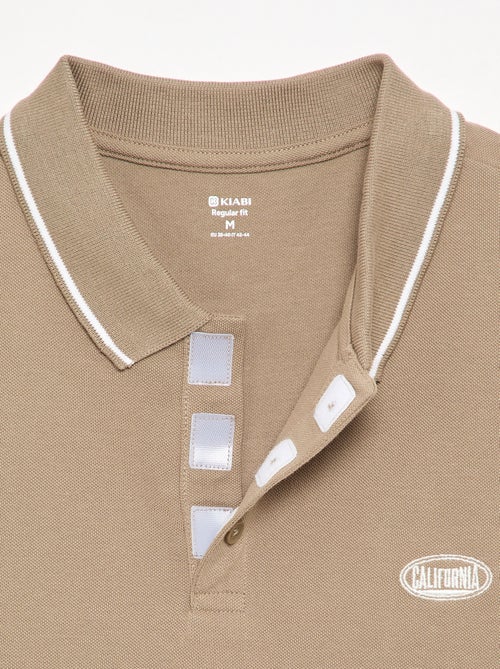Polo de piqué de algodón con bordado en el pecho - Kiabi