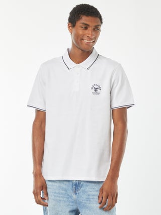 Polo de piqué de algodón con bordado en el pecho