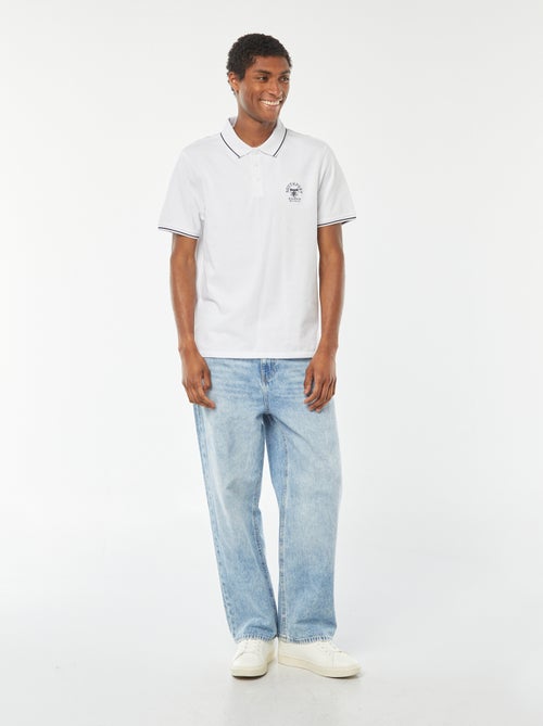 Polo de piqué de algodón con bordado en el pecho - Kiabi