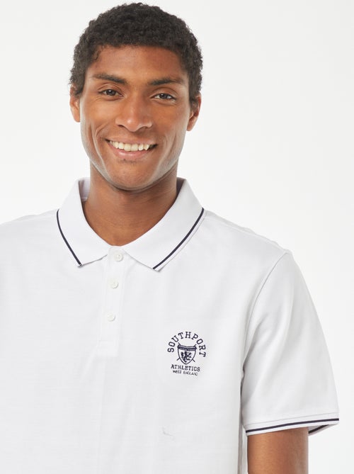 Polo de piqué de algodón con bordado en el pecho - Kiabi