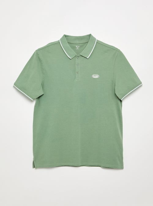 Polo de piqué de algodón con bordado en el pecho - Kiabi