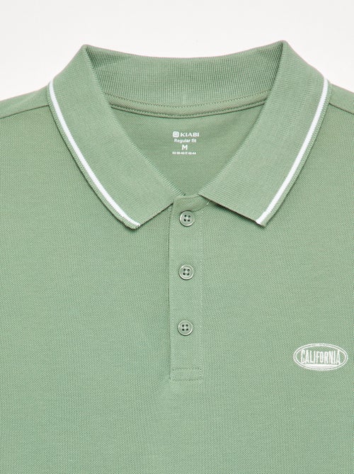 Polo de piqué de algodón con bordado en el pecho - Kiabi
