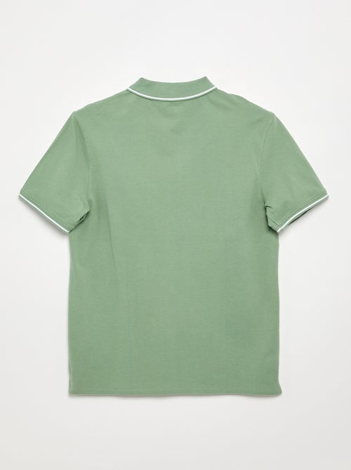 Polo de piqué de algodón con bordado en el pecho - Kiabi