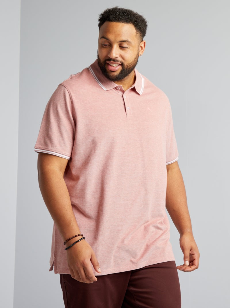 Polo de piqué de algodón con bordado NARANJA - Kiabi