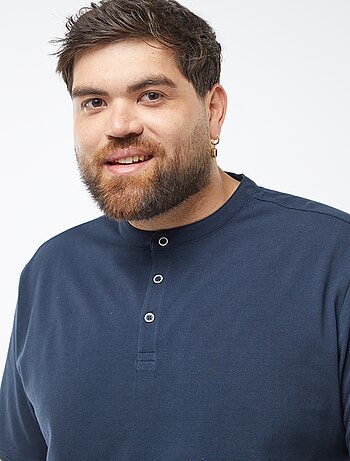 Polo de piqué de algodón con cuello panadero