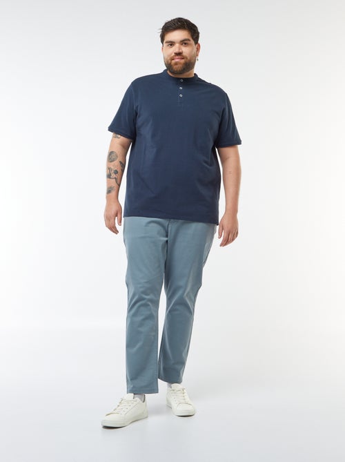 Polo de piqué de algodón con cuello panadero - Kiabi
