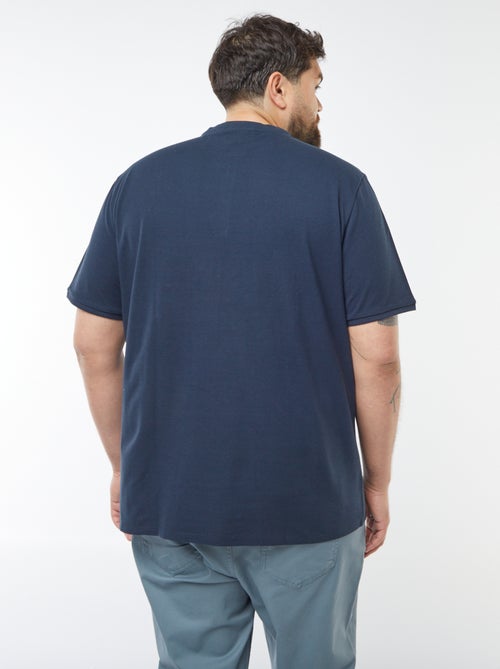 Polo de piqué de algodón con cuello panadero - Kiabi