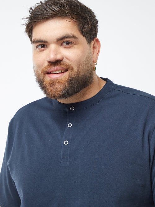 Polo de piqué de algodón con cuello panadero - Kiabi