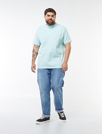 Polo de piqué de algodón con cuello panadero