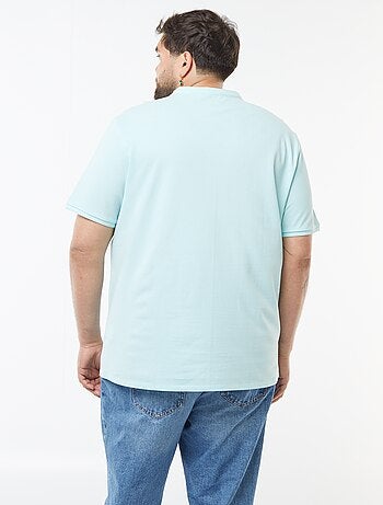 Polo de piqué de algodón con cuello panadero