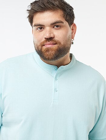 Polo de piqué de algodón con cuello panadero