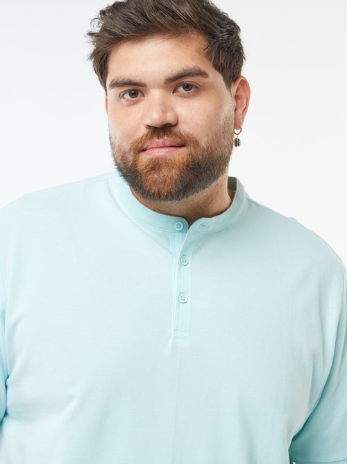 Polo de piqué de algodón con cuello panadero - Kiabi