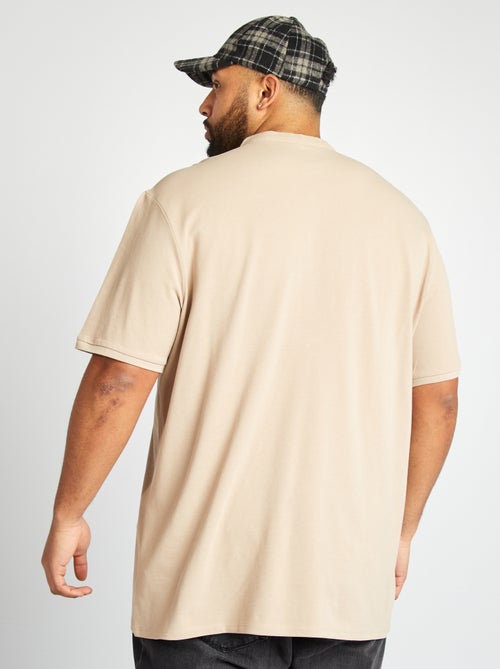 Polo de piqué de algodón con cuello panadero - Kiabi