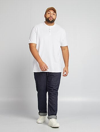 Polo de piqué de algodón con cuello panadero