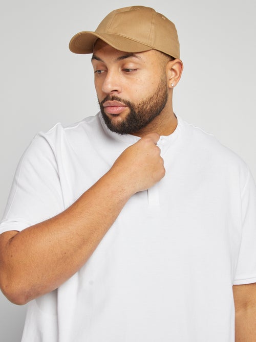 Polo de piqué de algodón con cuello panadero - Kiabi