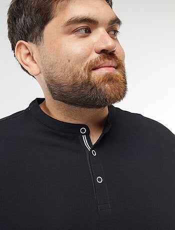Polo de piqué de algodón con cuello panadero