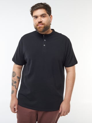 Polo de piqué de algodón con cuello panadero