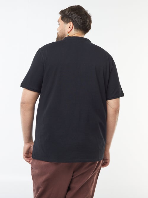 Polo de piqué de algodón con cuello panadero - Kiabi