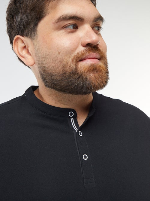 Polo de piqué de algodón con cuello panadero - Kiabi